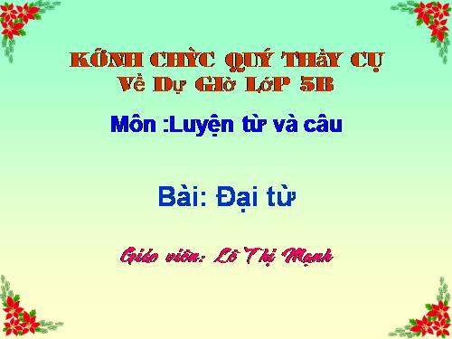 Tuần 9. Đại từ