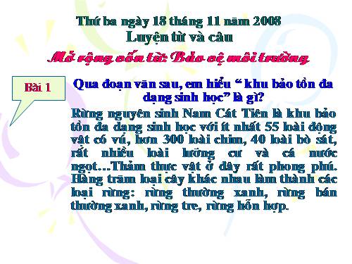 Tuần 12-13. MRVT: Bảo vệ môi trường