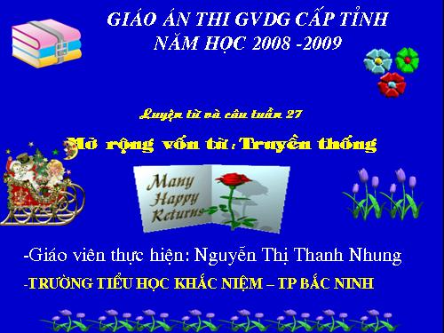 Tuần 26-27. MRVT: Truyền thống