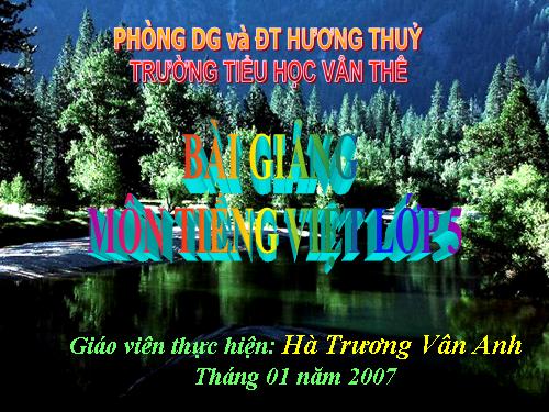 Tuần 12-13. MRVT: Bảo vệ môi trường