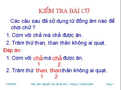 Tuần 7. Từ nhiều nghĩa