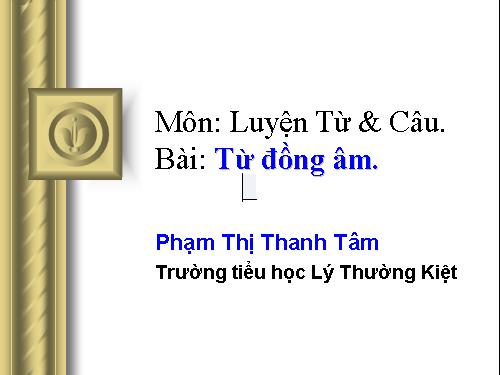 Tuần 5. Từ đồng âm