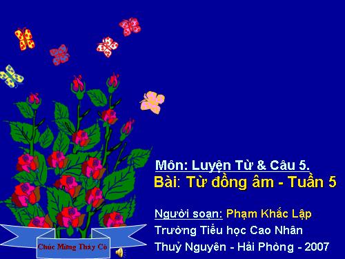 Tuần 5. Từ đồng âm