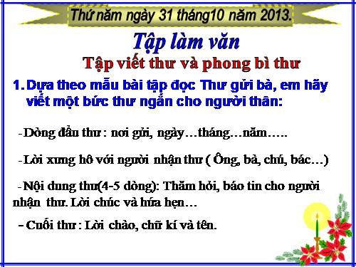 Tuần 10. Tập viết thư và phong bì thư