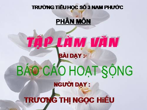 Tuần 20. Báo cáo hoạt động