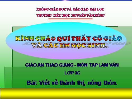 Tuần 17. Viết về thành thị, nông thôn