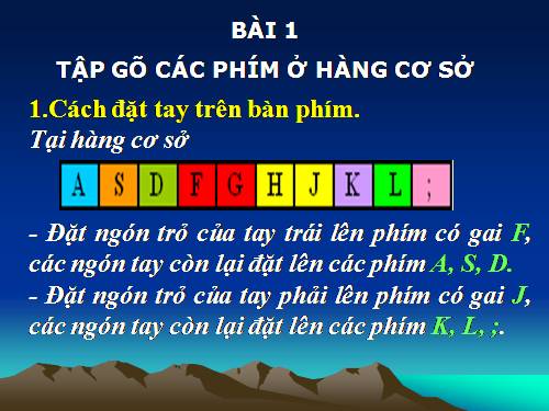Chương III. Bài 1. Tập gõ các phím ở hàng cơ sở