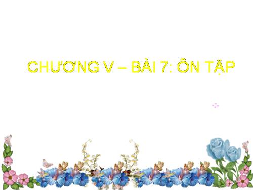 Chương V. Bài 7. Ôn tập