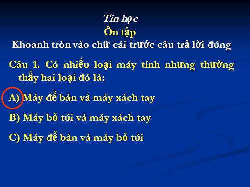 Ôn tập cuối kì I lớp 3