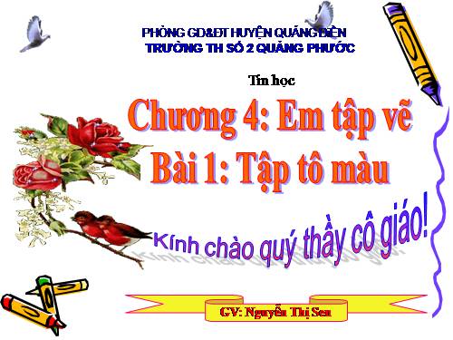 Chương IV. Bài 1. Tập tô màu