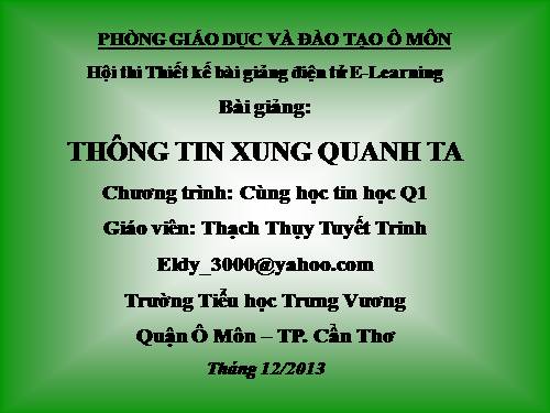 Chương I. Bài 2. Thông tin xung quanh ta