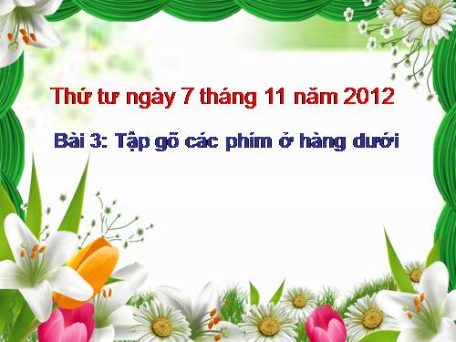 Chương III. Bài 3. Tập gõ các phím ở hàng dưới