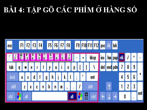 Chương III. Bài 4. Tập gõ các phím ở hàng phím số