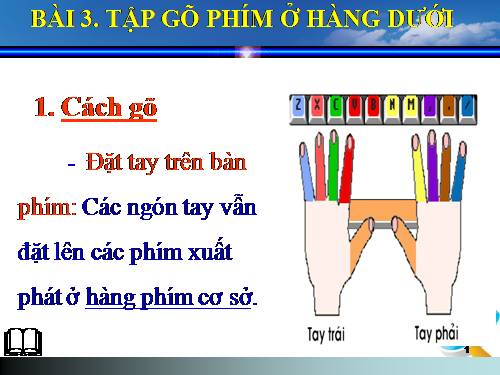 Chương III. Bài 3. Tập gõ các phím ở hàng dưới