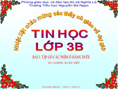 Chương III. Bài 3. Tập gõ các phím ở hàng dưới