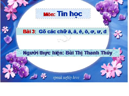 Chương V. Bài 3. Gõ các chữ ă, â, ê, ô, ơ, ư, đ