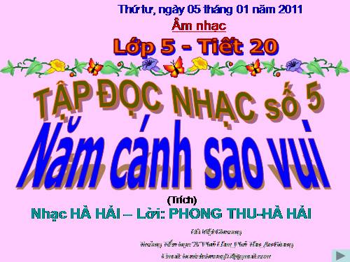 Tiết 20. OTBH: Hát mừng - TĐN: TĐN số 5