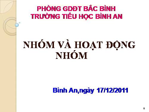 nhóm và hoạt động nhóm