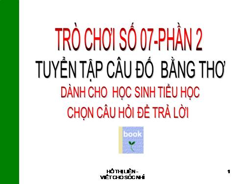 Câu đố cho bé tiểu học-P2