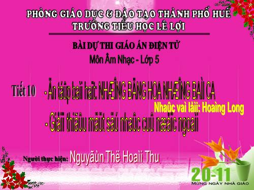 Tiết 10. OTBH: Những bông hoa những bài ca - Giới thiệu một số nhạc cụ nước ngoài