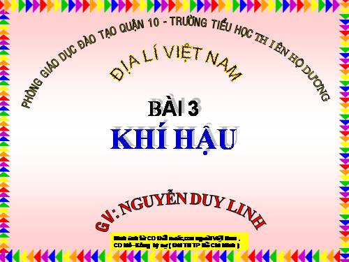 Bài 3. Khí hậu