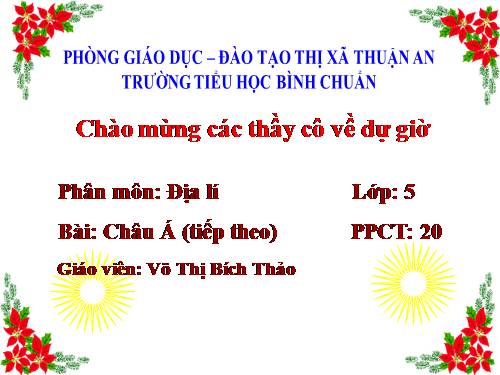 Bài 18. Châu Á (tiếp theo)