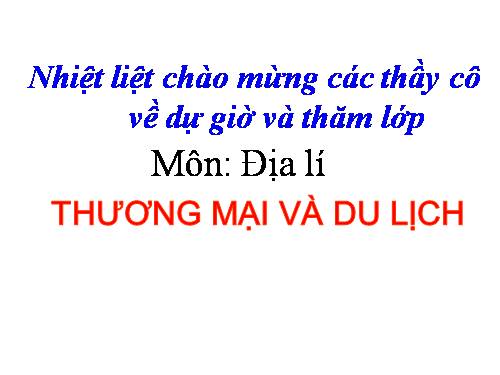 Bài 15. Thương mại và du lịch