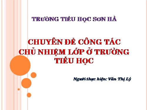 Chuyên đề GVCN