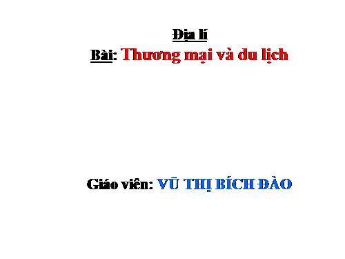 Bài 15. Thương mại và du lịch