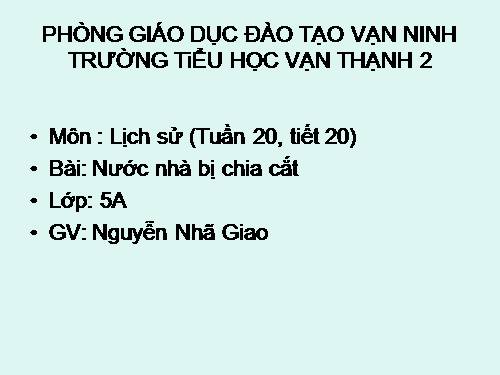 Nước nhà bị chia cắt