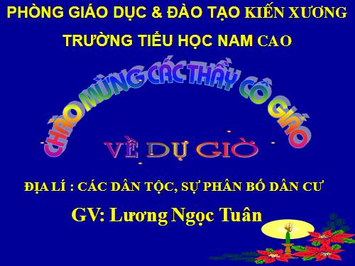 Bài 9. Các dân tộc, sự phân bố dân cư