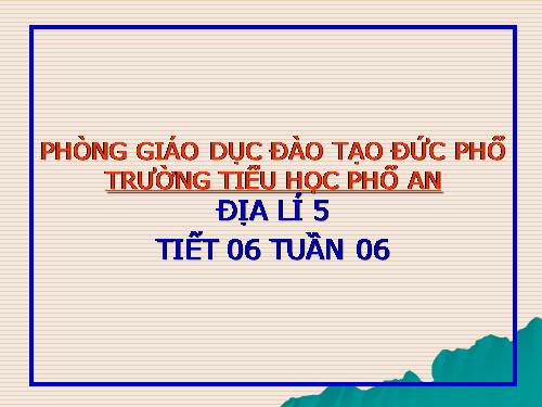 Bài 6. Đất và rừng