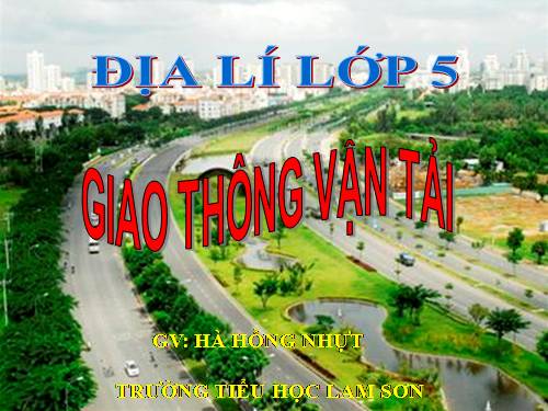 Bài 14. Giao thông vận tải