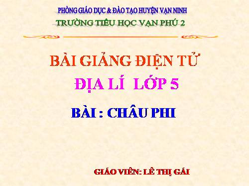 Bài 23. Châu Phi