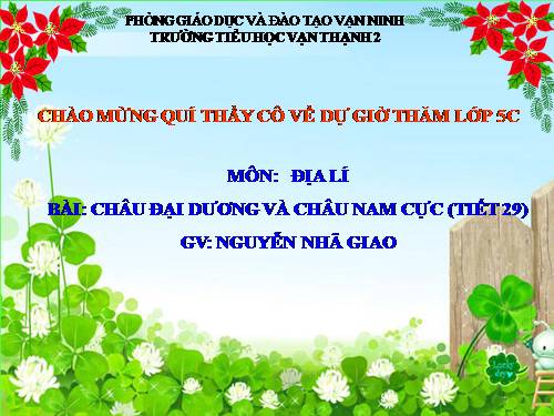 Bài 27. Châu Đại Dương và châu Nam Cực