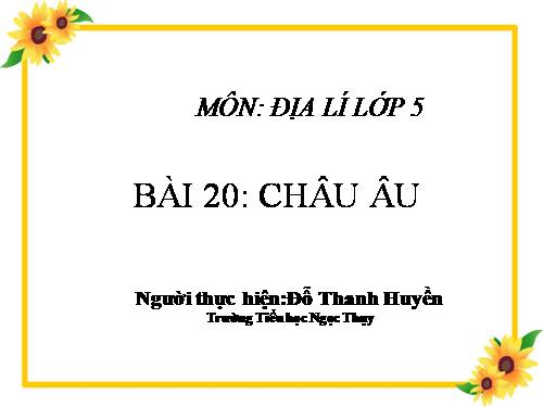 Bài 20. Châu Âu