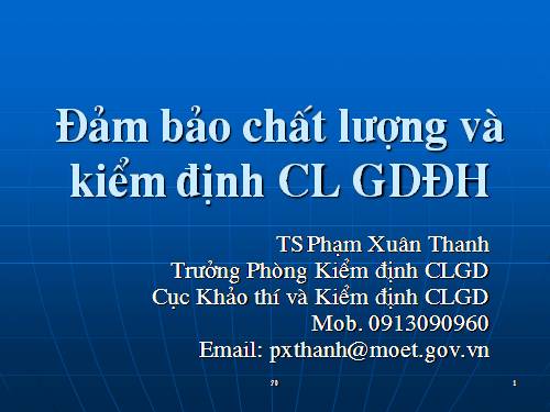 KIỂM ĐỊNH CHẤT LƯỢNG