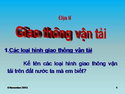 Bài 14. Giao thông vận tải