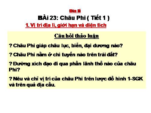 Bài 23. Châu Phi