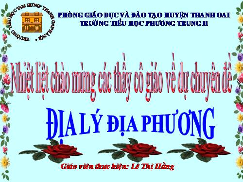 Bài giảng phần địa lí địa phương