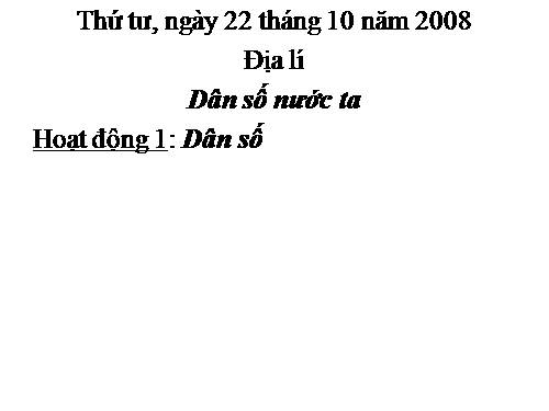 Bài 8. Dân số nước ta