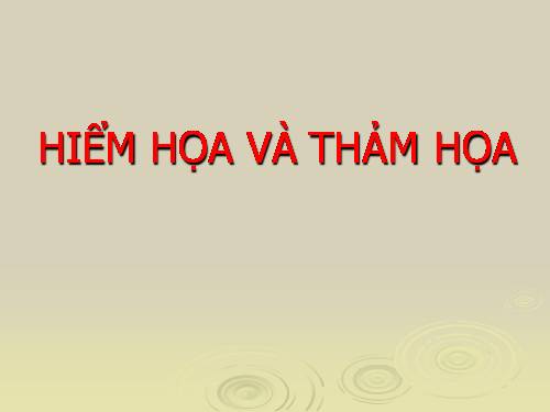 Hiểm họa và thảm họa