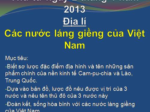 Bài 19. Các nước láng giềng của Việt Nam