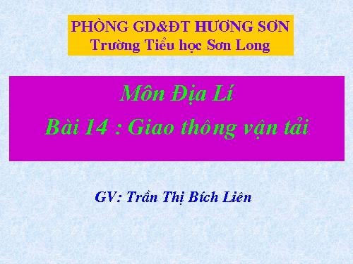 Bài 14. Giao thông vận tải