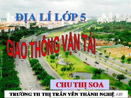 Bài 14. Giao thông vận tải