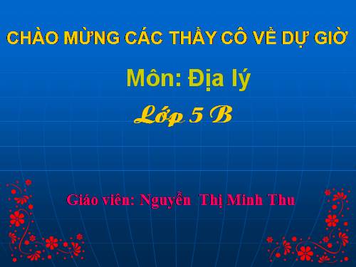 ĐỊA LÝ THÁI NGUYÊN THU