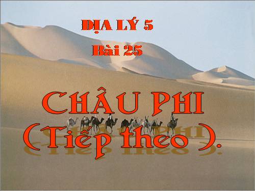 Bài 24. Châu Phi (tiếp theo)