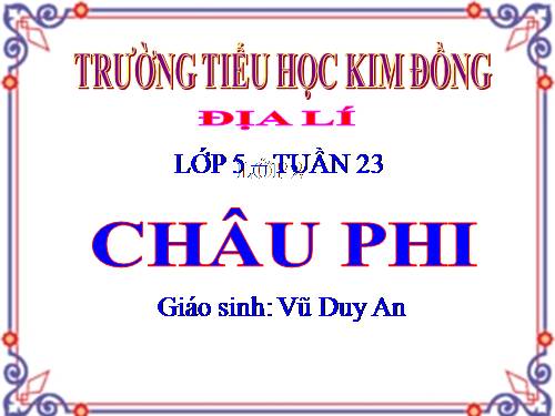 Bài 23. Châu Phi