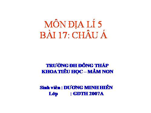 Bài 17. Châu Á