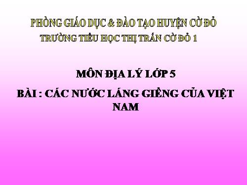 Bài 19. Các nước láng giềng của Việt Nam